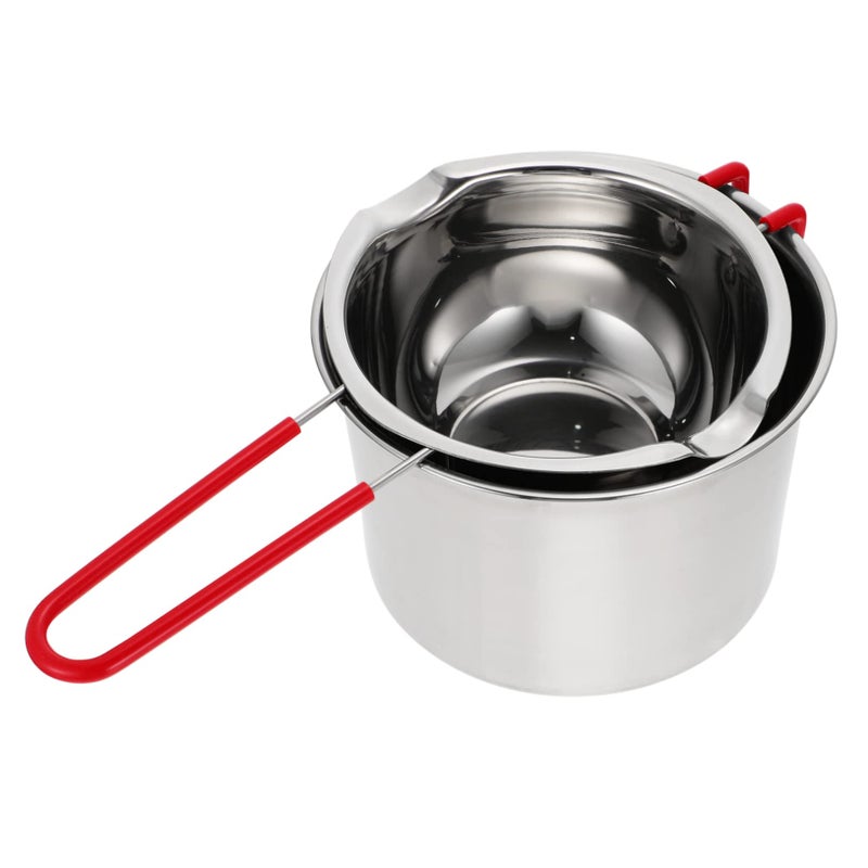Stainless Steel Chocolate Fondue Pot Double Boiler Melting Pot Picnic Cookware - Image 2