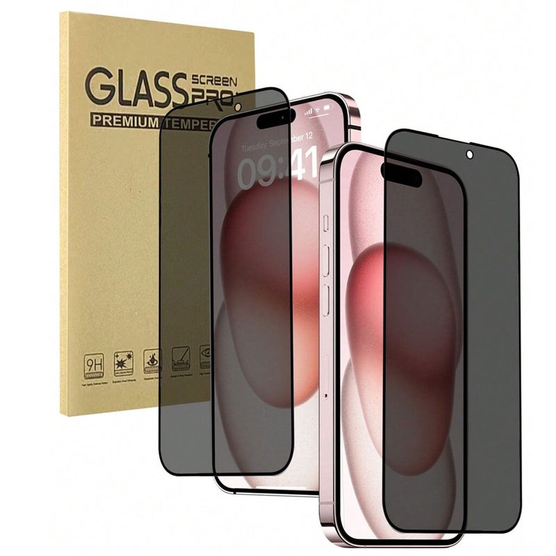 Black Privacy Tempered Glass Screen Protector 2-Pack for iPhone SE 2022, Anti-Spy Film, Easy to Apply, Scratch-Resistant, High-Quality Materials - Image 2