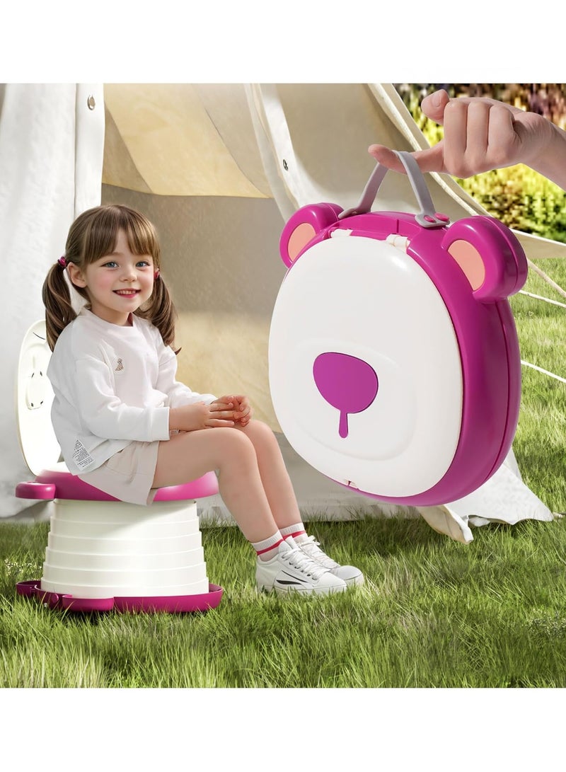 Travel Potty Seat for Toddler - Foldable Car Potty for Toddler Portable Toilet Seat for Kids with garbage bags Absorbent Pads Portable Potty Seat for Toddler Travel Camping and Outdoor Use - Image 1