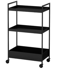 Heavy Duty Metal Multi-Purpose Rack Organizer Cart in Black