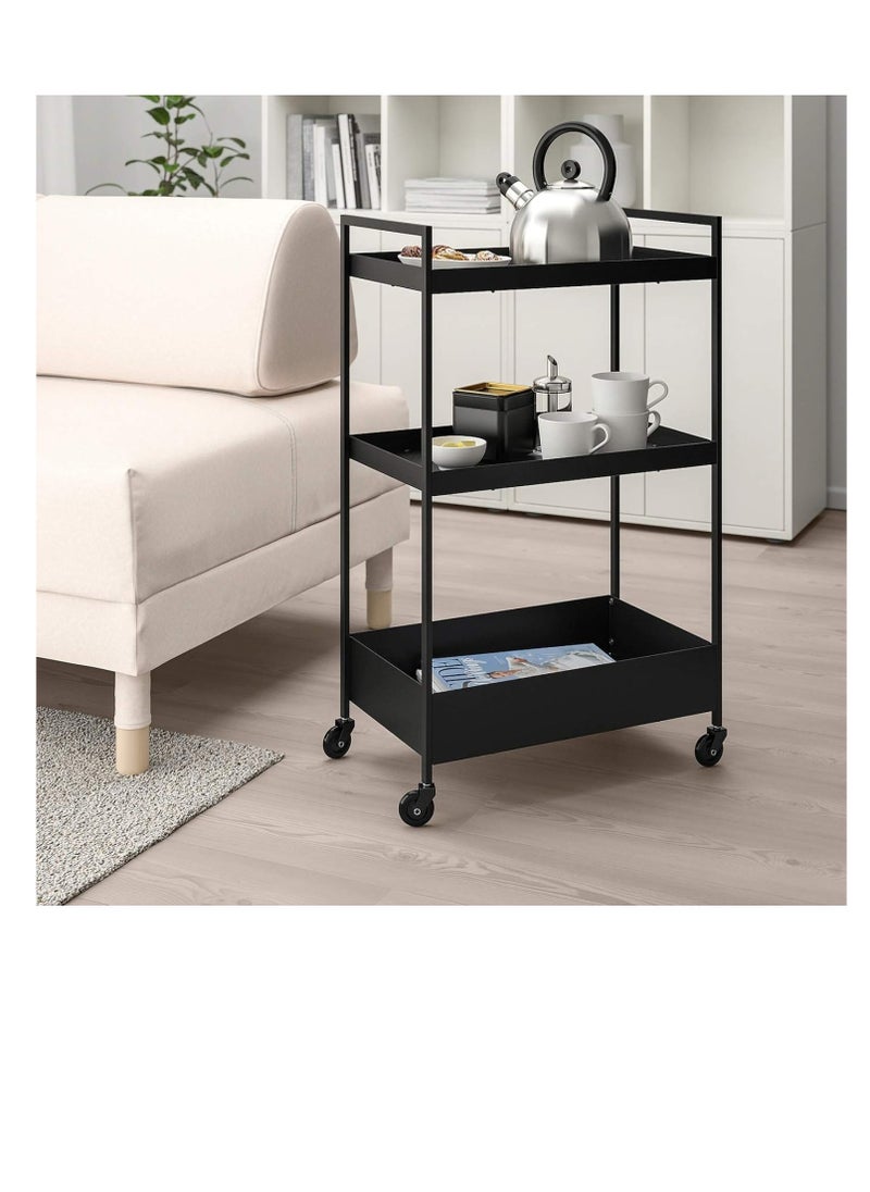 IKEA FRAKTA - Heavy Duty Metal Multi-Purpose Rack Organizer Cart in Black - Image 1