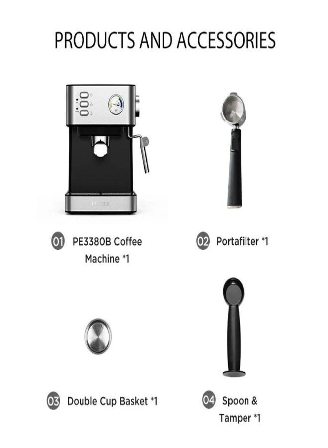 Denx Coffee Machine 1600ML Water Tank 850W Power With Overpressure Protection - Image 3