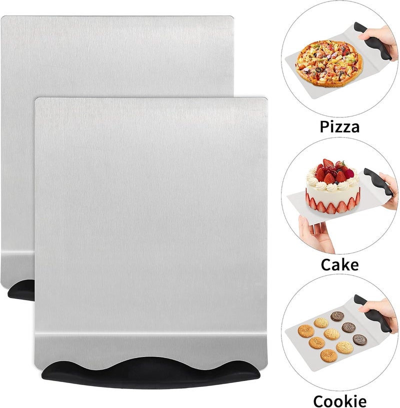 OSOPOLA Cake Safe Lifter - 7.8"x9.6" Stainless Steel Pizza Transfer Shovel Square Cake Tray Moving Plate Tool Cookie Spatula HKI7102c - Image 4