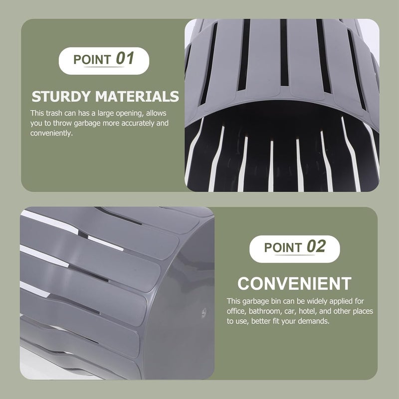 Small Household Trash Bin Gray Thickened Open Top Wastebasket for Office Bathroom Bedroom Decorative Garbage Can - Image 3