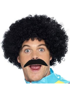 Black Scouser Men's Short Wig 120 gr and Mustache Set