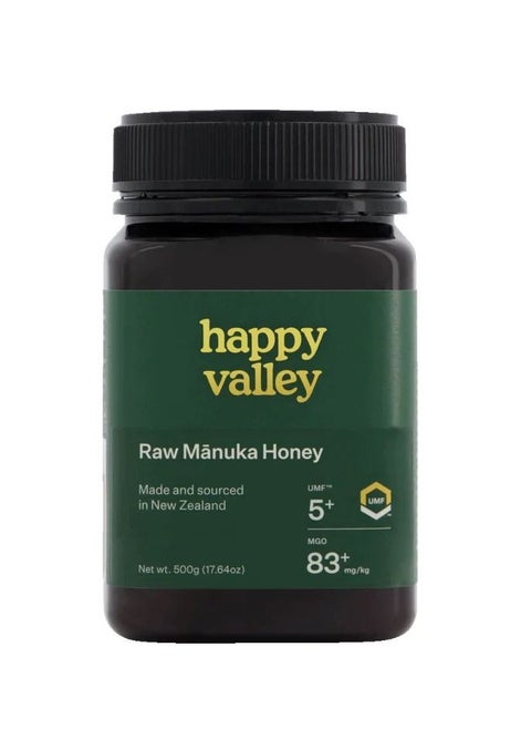 Happy Valley Manuka Honey UMF 5+ MGO 83+ Authentic Raw Honey from New Zealand 500gm