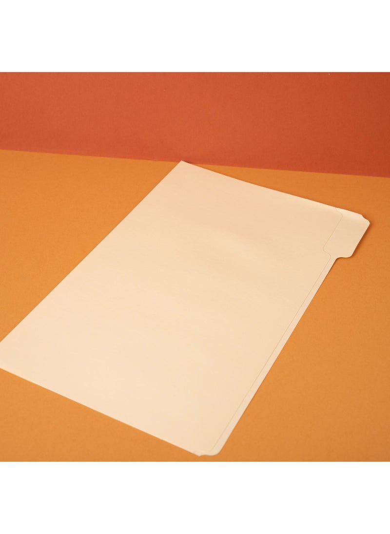 بريما ملف مانيلا مرن 100 قطعة | 1/5 تبويب 100 مم حجم الرسالة - بيج، علبة كبيرة للاستخدام المكتبي والقانوني، تصميم خفيف ومرن يسهل الحمل والترتيب - Image 4
