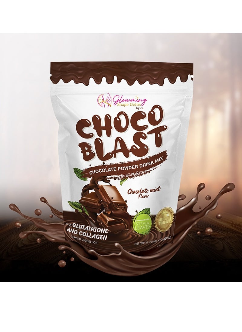 Cc - Choco Blast Chocolate Powder Drink Mix Chocolate mint Flavor - Glowming Shape Detox by CC - Image 1