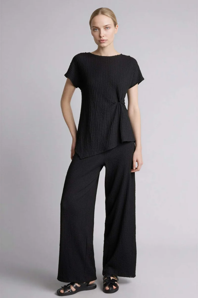 DeFacto Straight Fit Regular Hem Trousers