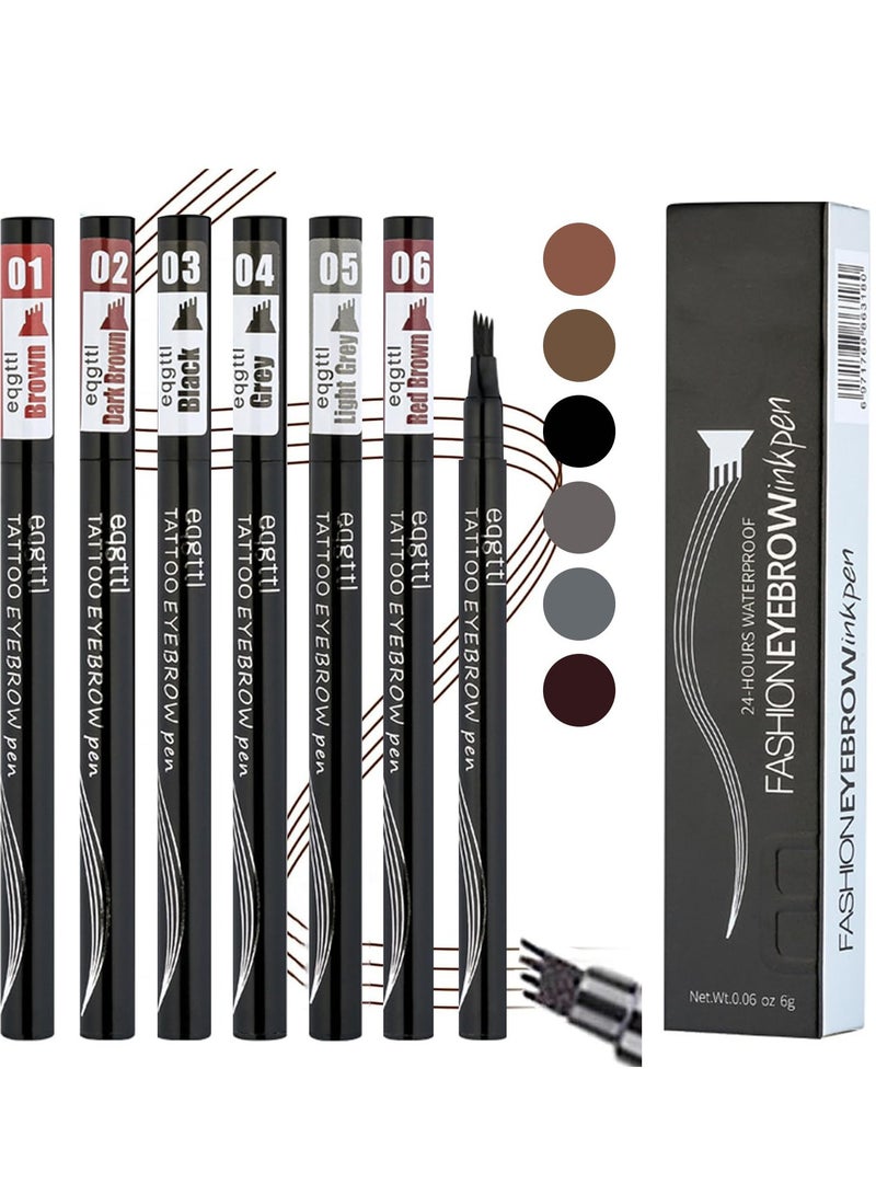Excefore 6 Pack Eyebrow Pencil, Long Lasting Waterproof Eyebrow Pen, Natural Looking and Stays on All Day - Image 1