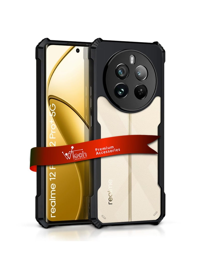 دبليو تيك غطاء حماية هجين مصنوع من السيليكون TPU مع مصدات مرتفعة لهاتف Realme 12 Pro / 12 Pro+ / 12 Pro Plus 5G 2024 أسود  - Image 1