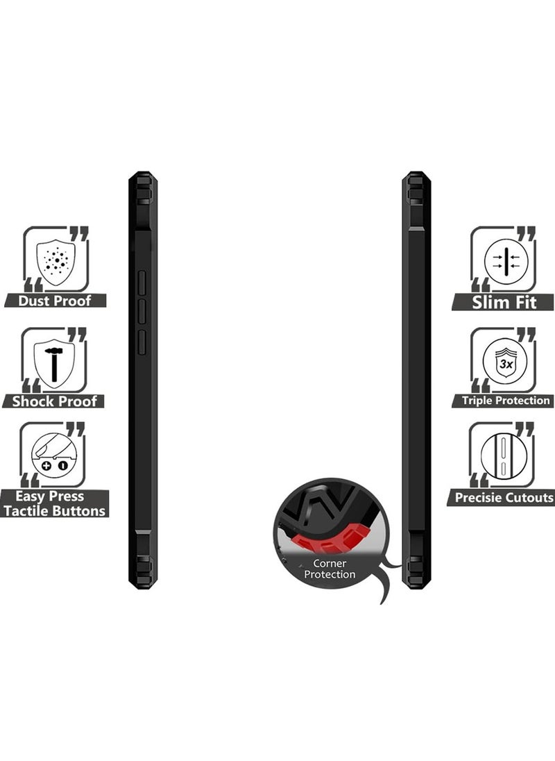 دبليو تيك غطاء حماية هجين مصنوع من السيليكون TPU مع مصدات مرتفعة لهاتف Realme 12 Pro / 12 Pro+ / 12 Pro Plus 5G 2024 أسود  - Image 5