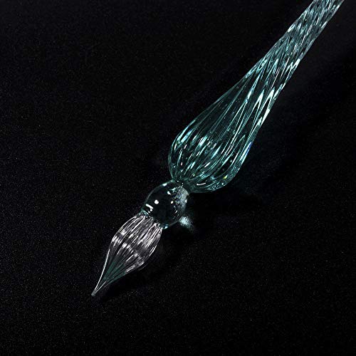 molshine Handmade Glass Dip Pen Crystal Calligraphy Pen Signature Dipped Pen for Artist Women Men Teens,Writing Drawing Decoration Gifts (Ice green) - Image 3
