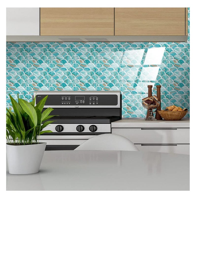 كاست ويف 20 Pack Marble Tile Stickers, Adhesive Tile Art Floor Wall Decal Sticker, Kitchen Bathroom Terrazzo Wall Tile Stickers, Waterproof Oil Proof Tile Stickers ( 6x6 Inches ) - Image 2