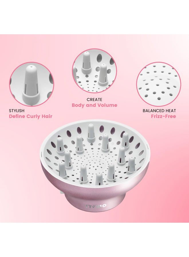 GIHALI Universal Hair Diffuser “Super Sturdy” 4.4-6.6cm for Natural Curly and Wavy Hair, Easy Install, Hair Dryer Attachment Fit for Travel (Rose Gold) - Image 4