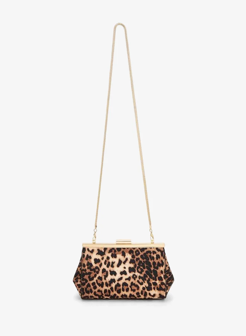 Celeste Animal Print Crossbody Bag With Detachable Chain Strap