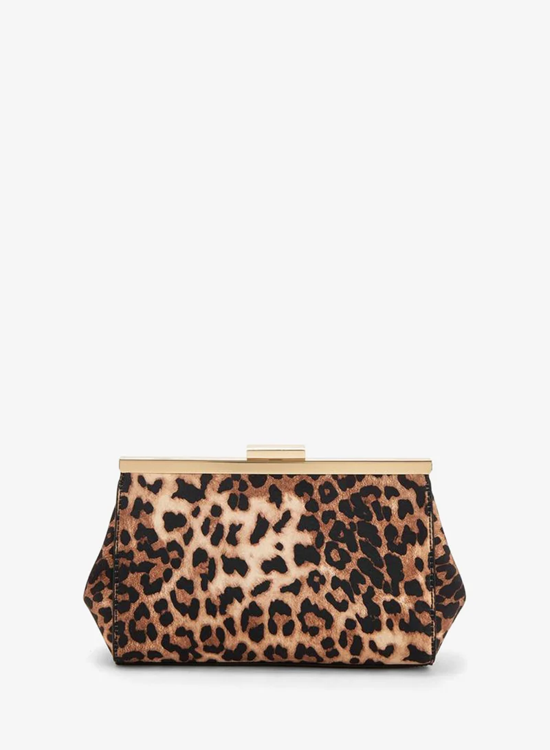 Animal Print Crossbody Bag With Detachable Chain Strap