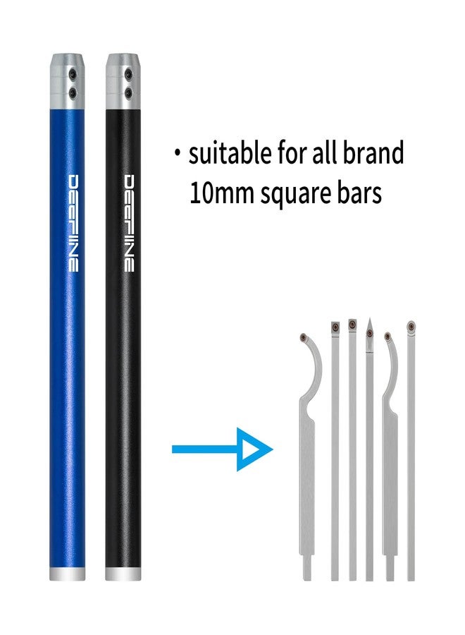 DEEFIINE 2PCS Carbide Wood Lathe Truning Tools Grip Handle, Accept 10mm Square Turning Tool bar (Black and Blue) - Image 5
