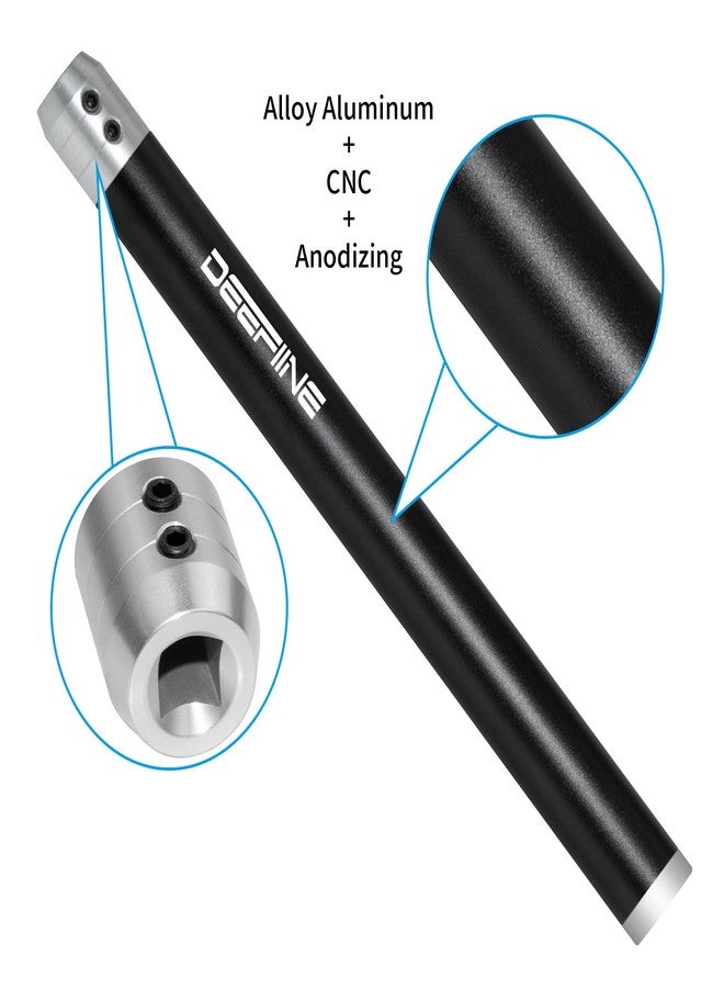 DEEFIINE 2PCS Carbide Wood Lathe Truning Tools Grip Handle, Accept 10mm Square Turning Tool bar (Black and Blue) - Image 3