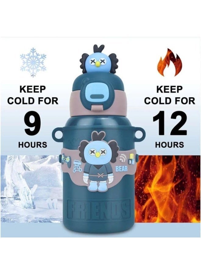 Twisoo 450ml Kids Stainless Steel Insulated Water Bottle – Cute Cartoon Thermos Flask, Leak-Proof Portable Vacuum Bottle for School, Travel & Outdoor - Image 5