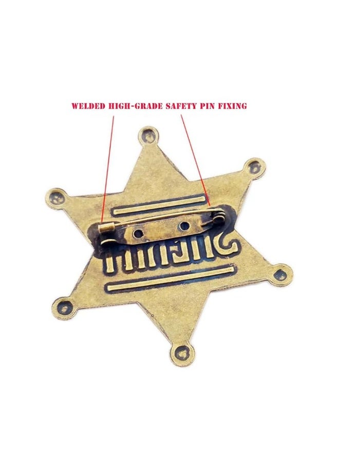 Finduat - 2 Pack Mental Western Sheriff Deputy Badge for Kids Adults Party Favors Supplies, School Carnival Prizes, Party Bag Gift Fillers - Image 1