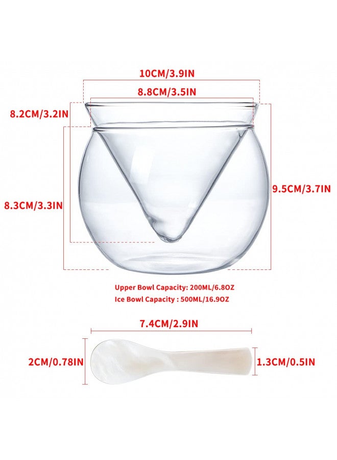 MDLUU 2-Pack Caviar Chiller Server with Mother of Preal Spoon, Ice Chilled Bowl for Martini, Cocktail, Ice Cream,Capacity 6.08 Oz - Image 2