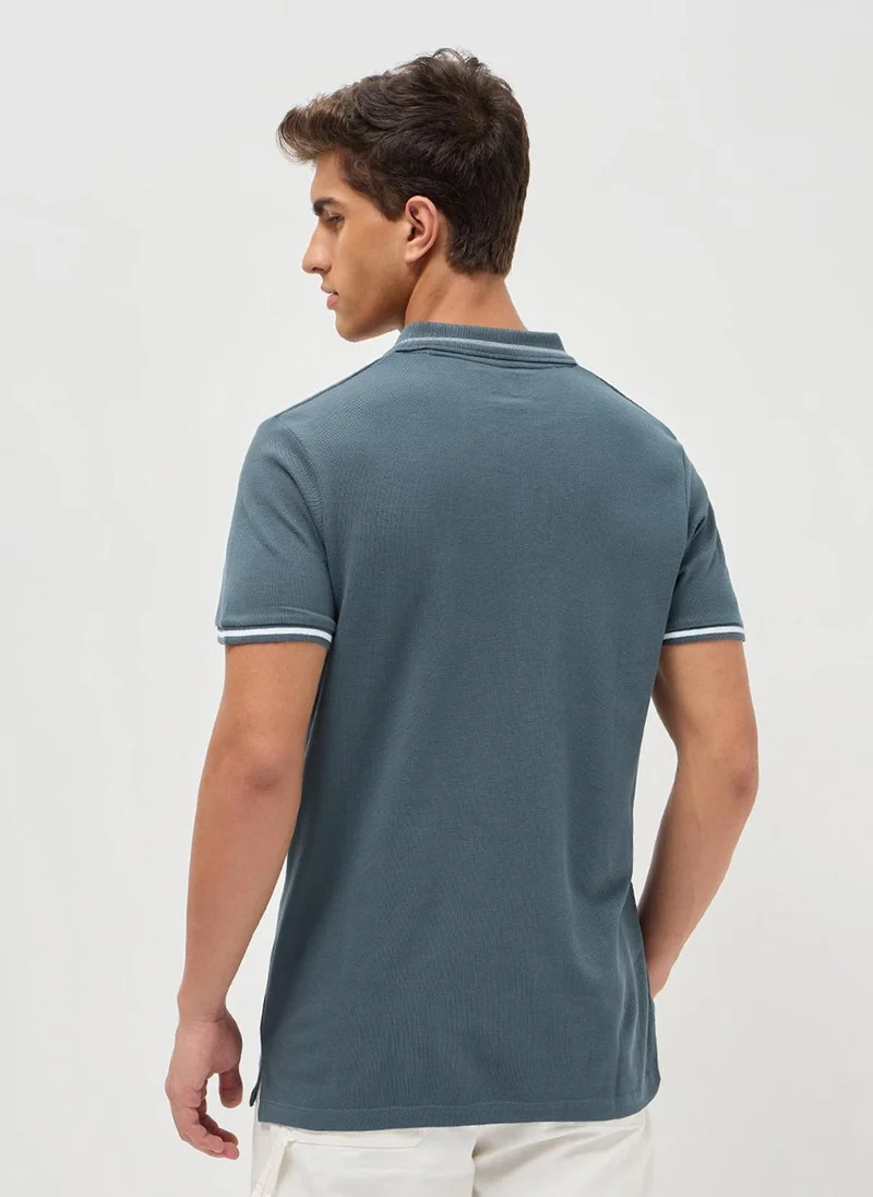 Urbano Fashion  Urbano Fashion Men's Dark Grey Solid Regular Fit Half Sleeve Cotton Polo T-Shirt for Men | Best Price UAE