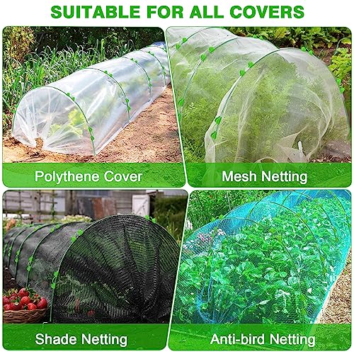 FuBegi Garden Hoops for Raised Beds Row Cover, 36pcs 8ft Greenhouse Garden Grow Tunnel Netting Hoops, Greenhouse Support Hoops Garden Bed Hoops, Flexible Fiberglass DIY Hoops for Outdoor Plant, 24pcs Clips - Image 4