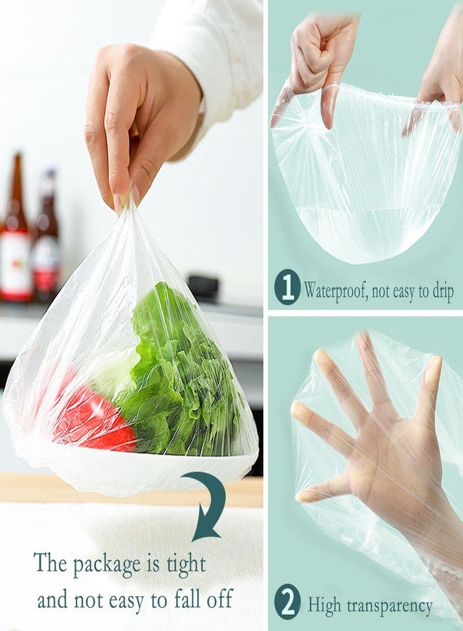 Zittop 100 PCS Fresh Keeping Bags with Elastic Disposable Plastic Bowl Cover Dish Cover Food Cover for Kitchen Bowl/Plates - Image 5