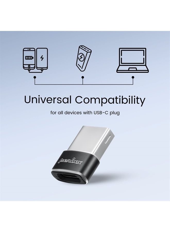 Perixx PERIPRO-408 USB C Female to USB A Male Adapter - Data Transfer & Charging Adapter for iPhone 12 13 Mini Pro, Galaxy Note, iPad & Pixels Smartphone - Image 2