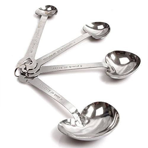 Babies Bloom Silver Metal Measuring Spoons for Baby Shower Favor Set of 4 - Image 4