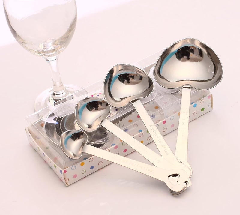 Babies Bloom Silver Metal Measuring Spoons for Baby Shower Favor Set of 4 - Image 5