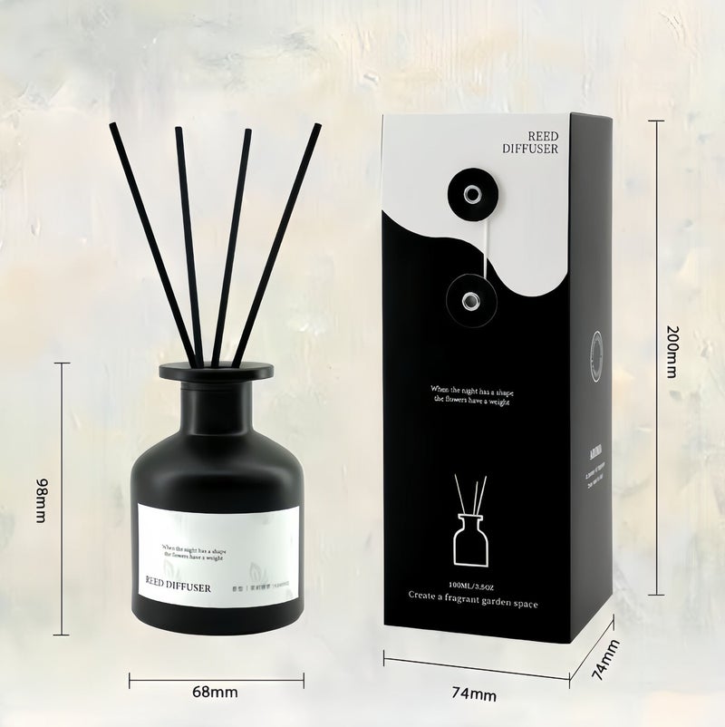 ناشر عطر بقصبان برائحة الياسمين والغاردينيا سعة 100 مل، معطر غرف مهدئ يدوم طويلاً - Image 4