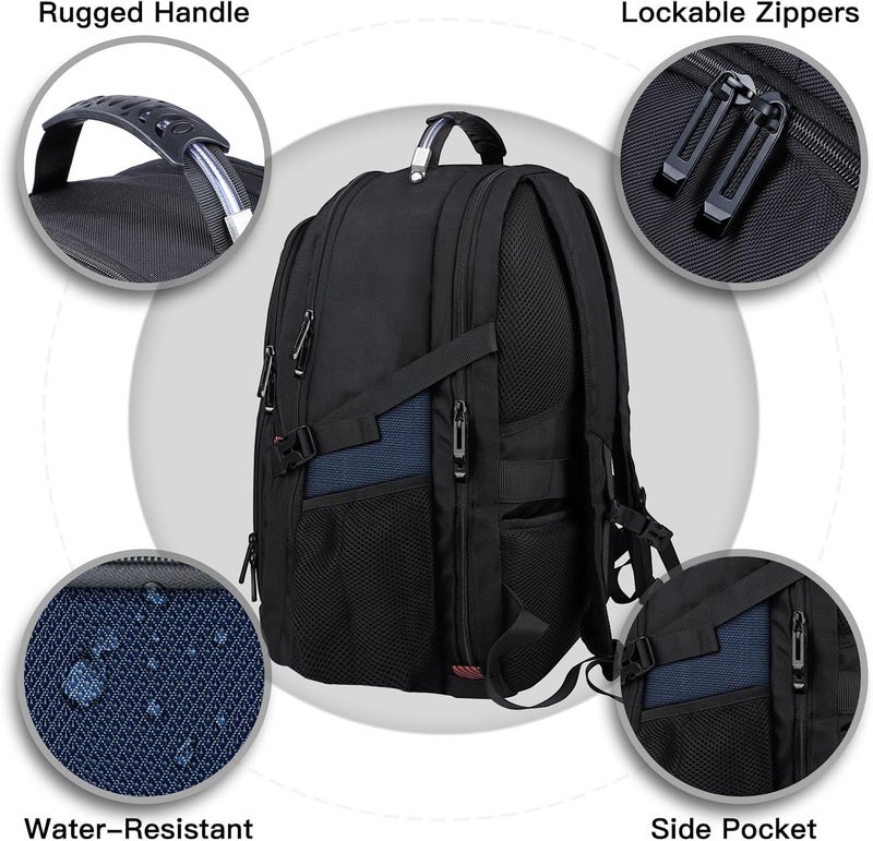 ANTERK Laptop Backpack, 18.4 Inch Laptop Backpacks for Men Women, 55L Anti Theft Water Resistant College Bussiness TSA Airline Approved Work Computer Backpack, Blue - Image 3