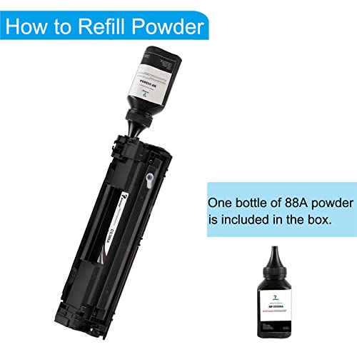 proffisy Easy Refill 88A Toner Cartridge CC388A Cartridge Compatible with HP LJ Printer M1136 MFP, M126nw MFP, P1007, P1108(1 Cartridge with 1 Bottle 80g 88A Toner Powder) - Image 3
