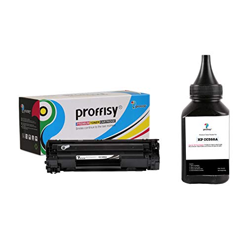 proffisy Easy Refill 88A Toner Cartridge CC388A Cartridge Compatible with HP LJ Printer M1136 MFP, M126nw MFP, P1007, P1108(1 Cartridge with 1 Bottle 80g 88A Toner Powder) - Image 1