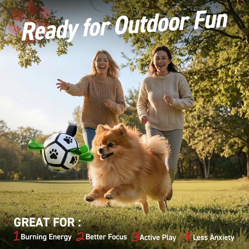 QDAN Dog Toys Soccer Ball with Straps, Interactive Toys for Tug of War, Puppy Birthday Gifts, Dog Water Toy, Durable Balls World Cup for Small Dogsï¼ˆ5 Inchï¼‰ - Image 4