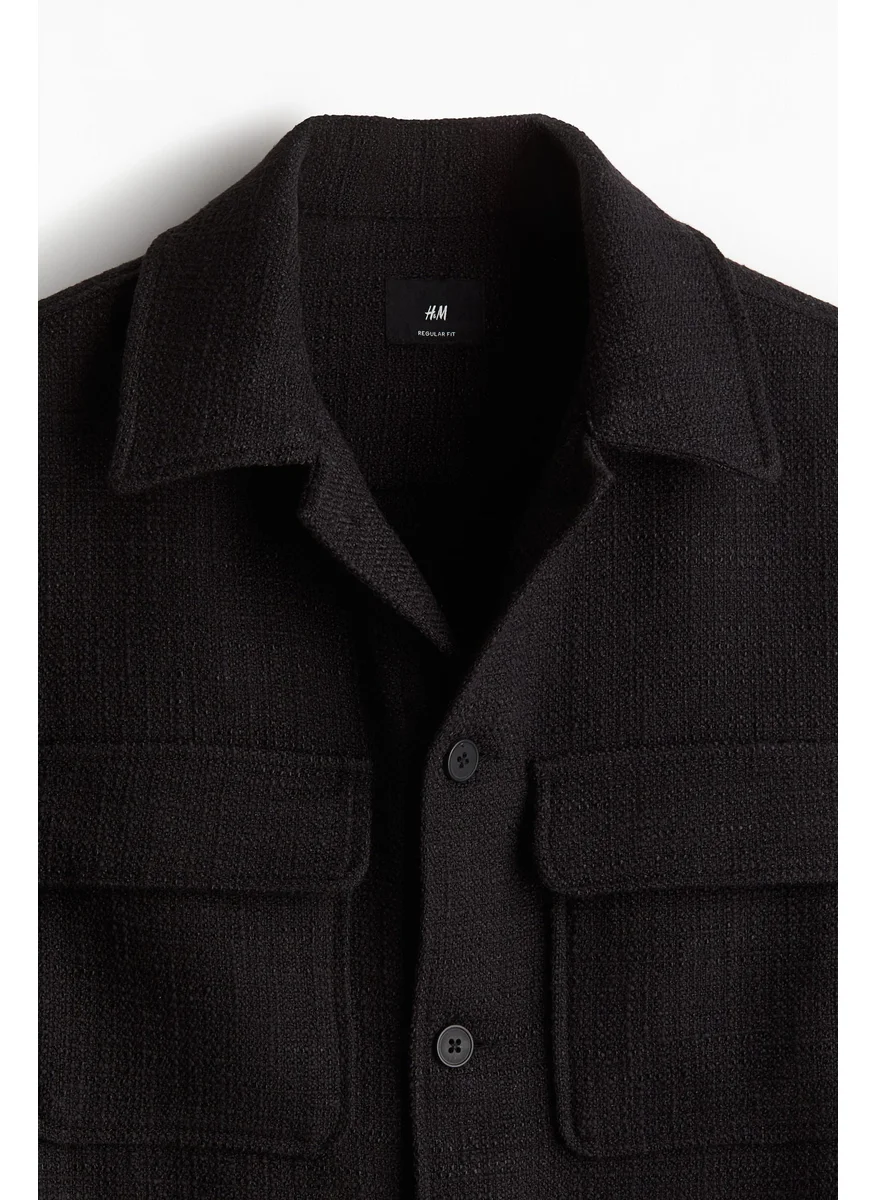 اتش اند ام Regular Fit Textured-Weave Overshirt