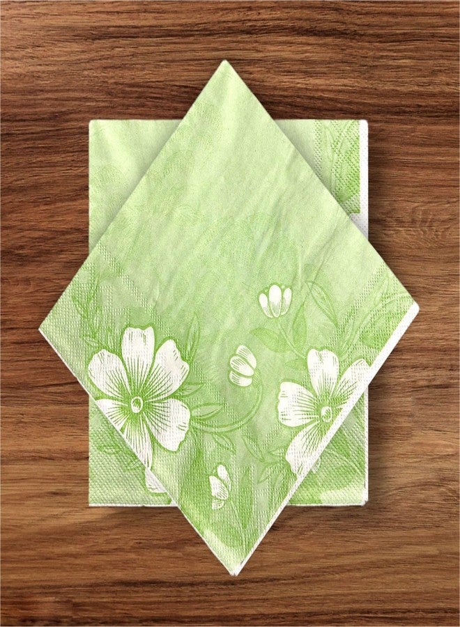 نايس تاتش مناديل ورقية مطبوعة من نايس تاتش بتصميم زهري، عبوة من 4 ألوان باستيل (25 منديلًا في العبوة، 200 ورقة، 33 × 33 سم)، طبقتان - Image 4