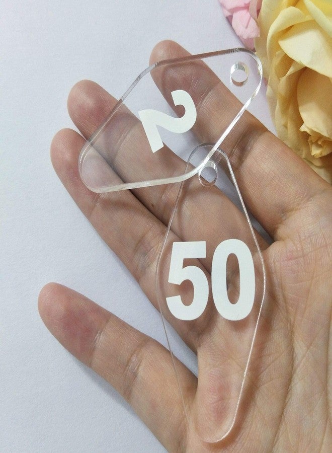 YongPan Acrylic Laser Cut Clear Keychain Numbered Key Fobs, Acrylic Key Tags Accessory, Acrylic Number Sign for DIY,Hotel, Home, Locker Room, Club and School (Clear&White, 1-10) - Image 4