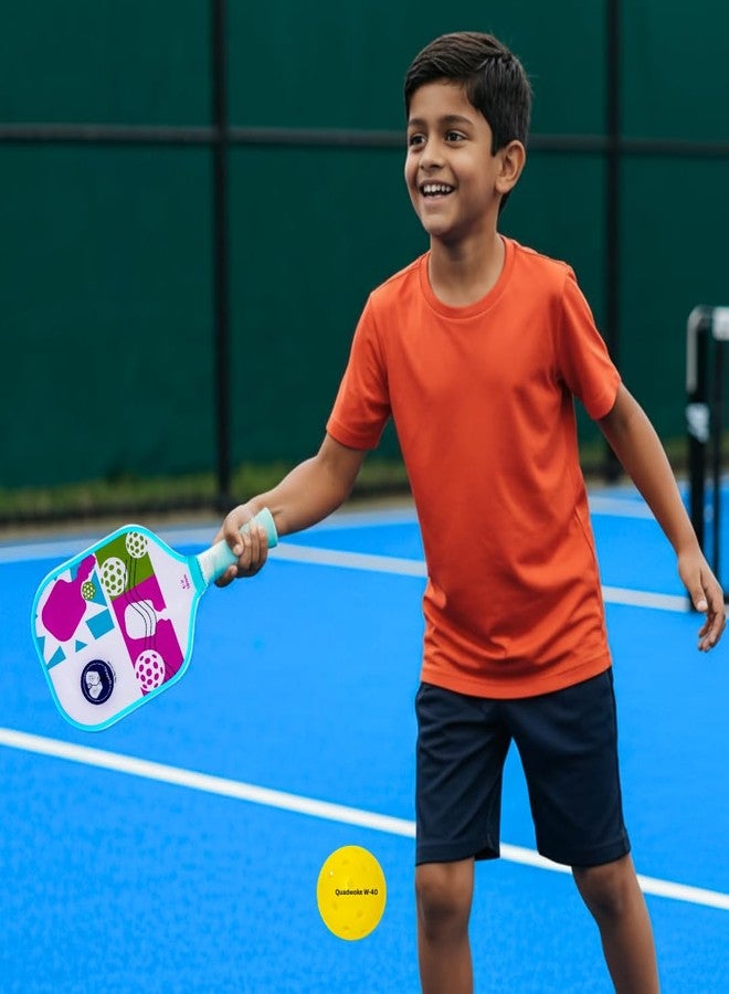 QuadWoke K-Jr. Kids Pickleball Paddle - Lightweight & Durable Pickle Ball Paddle for Youth Pickleball Paddles for Beginners & Juniors - Best Pickleball Bat for Young Champions (Green) - Image 3