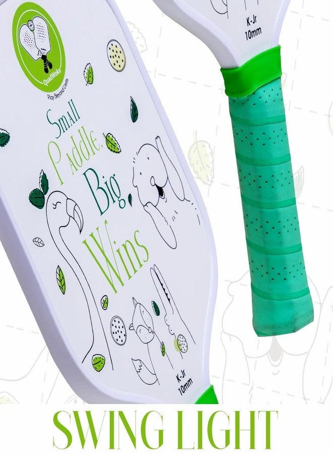QuadWoke K-Jr. Kids Pickleball Paddle - Lightweight & Durable Pickle Ball Paddle for Youth Pickleball Paddles for Beginners & Juniors - Best Pickleball Bat for Young Champions (Green) - Image 5