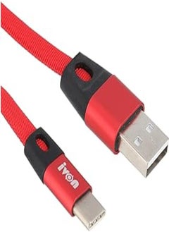 IVON Ivon kx2084 type-c usb cable for fast charging and data transfer, 1 m - red 