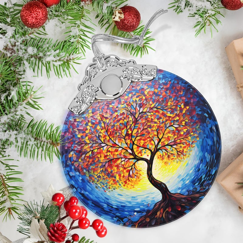 Jocidea Christmas Ornaments - Stained Glass Christmas Decor - Tree of Life Ornaments for Christmas Tree - Christmas Tree Ornament - Gifts for Family  Friends  Couple - Unique Gift Idea - Gift Exchange - Image 5