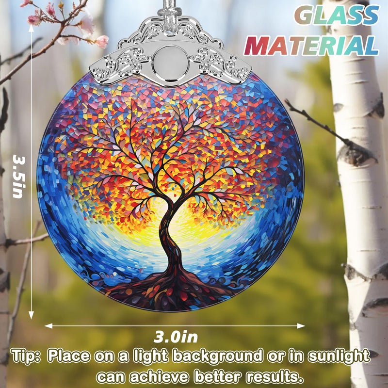 Jocidea Christmas Ornaments - Stained Glass Christmas Decor - Tree of Life Ornaments for Christmas Tree - Christmas Tree Ornament - Gifts for Family  Friends  Couple - Unique Gift Idea - Gift Exchange - Image 2