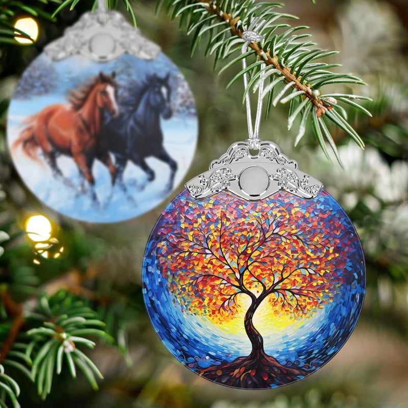 Jocidea Christmas Ornaments - Stained Glass Christmas Decor - Tree of Life Ornaments for Christmas Tree - Christmas Tree Ornament - Gifts for Family  Friends  Couple - Unique Gift Idea - Gift Exchange - Image 4
