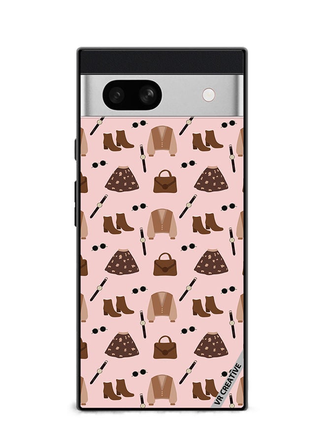 VR CREATIVE Protective Case Cover For Google Pixel 7a Outfit Vintage Vector 2 Design Multicolour - Image 1
