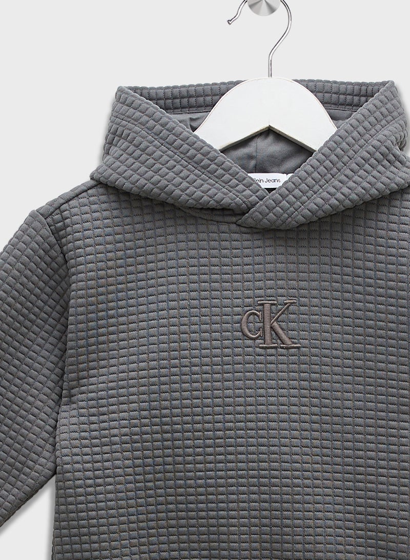 Calvin Klein Jeans Kids Logo Quilted Hoodie  - Image 3