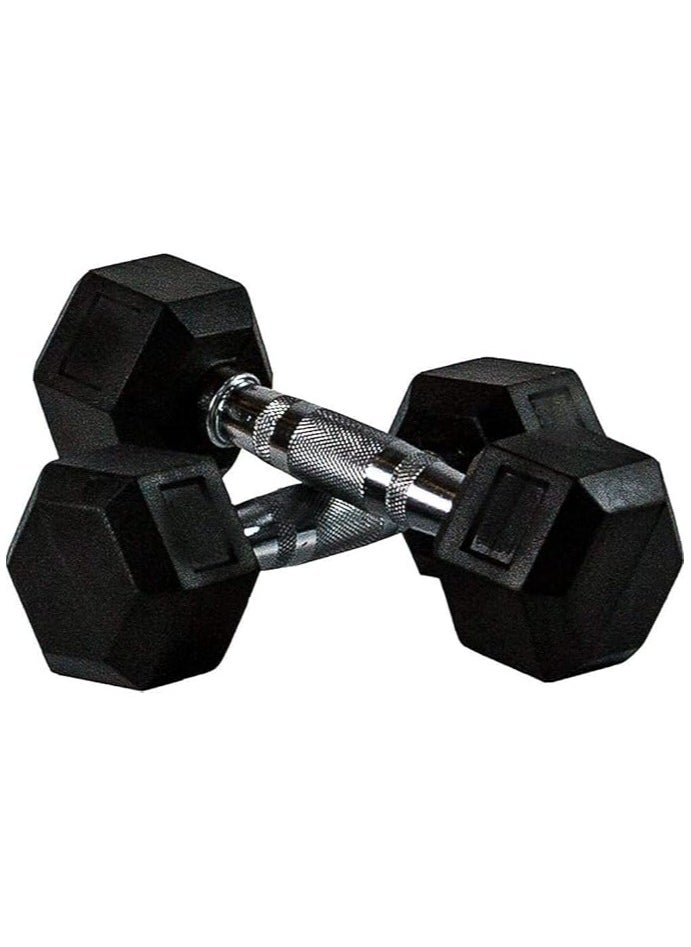 ULTIMAX - ULTIMAX - Rubber Encased Dumbbell Set Hex Rubber Dumbbell Solid Iron Hex Dumbbells - 5KG x 2 - Image 1
