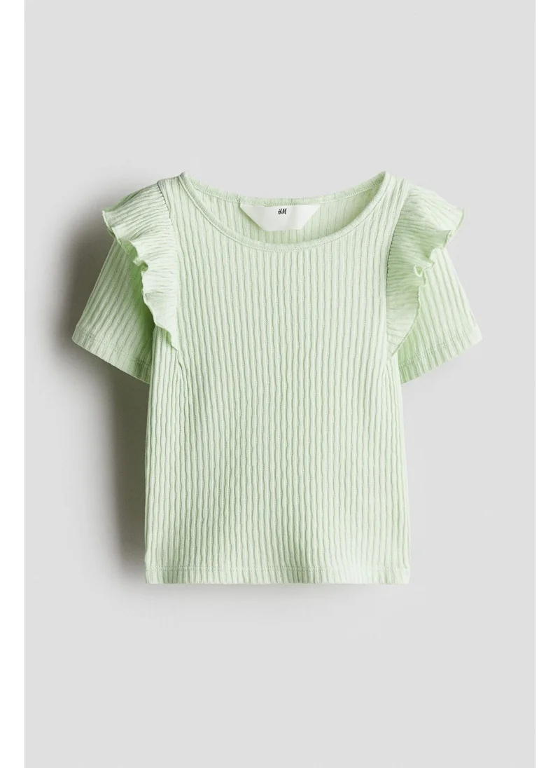 اتش اند ام Flounce-trimmed cotton top
